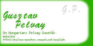 gusztav pelvay business card